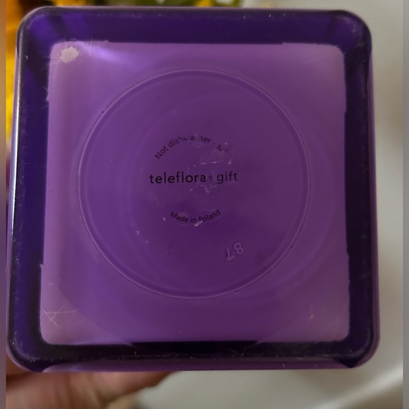 Teleflora square purple/Lavender vase and/or planter. 4.75” - Picture 7 of 16